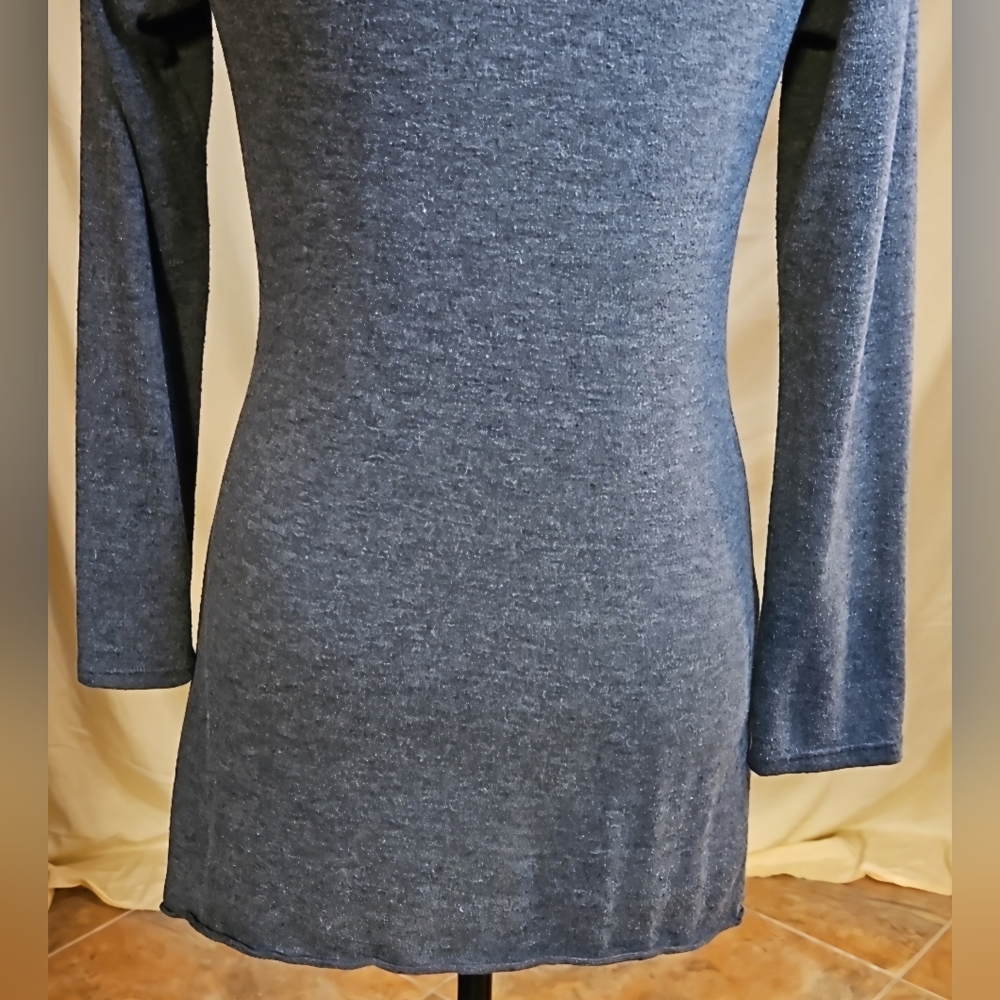 Sushiflower Gray Open Front Wrap Cardigan Sweater Tie Belt S Vintage Y2K - Picture 7 of 8